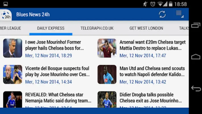 Chelsea Blues News 24h android App screenshot 2